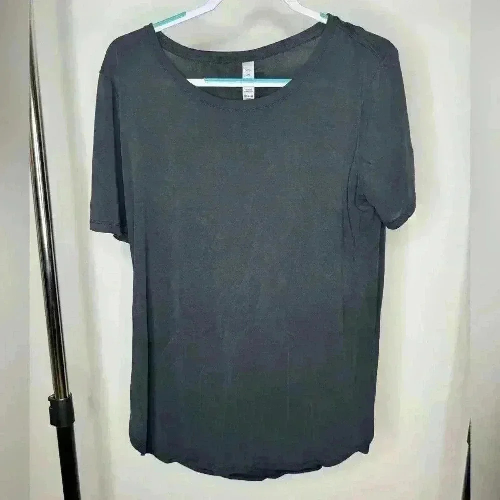 ZYIA Black T shirt with slits on sides. Size XXL